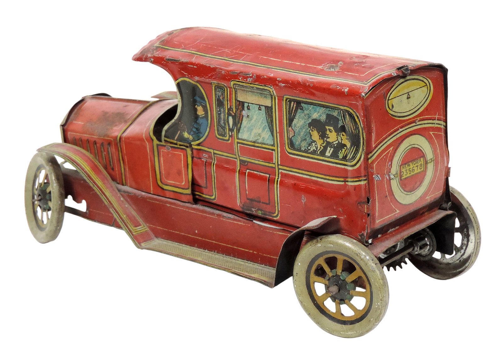 Chein Tin Touring Car, windup mechanism missing, c. early 1900s, slight corrosion/scuffs, o/all G... - 2