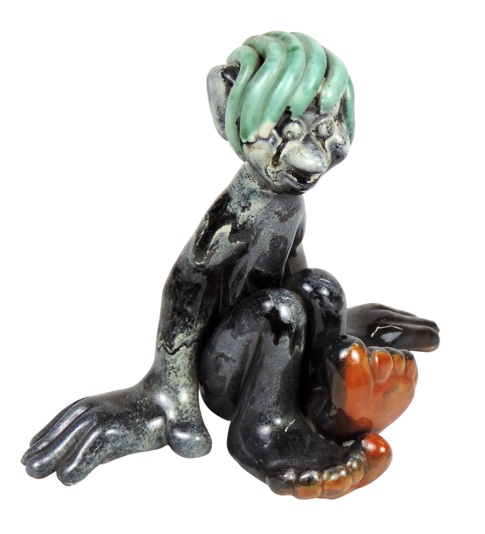 Vicke Lindstrand Troll Sculpture, Swedish Artist, unmarked ceramic, Exc cond, H 6 x W 6.5 in. - 2