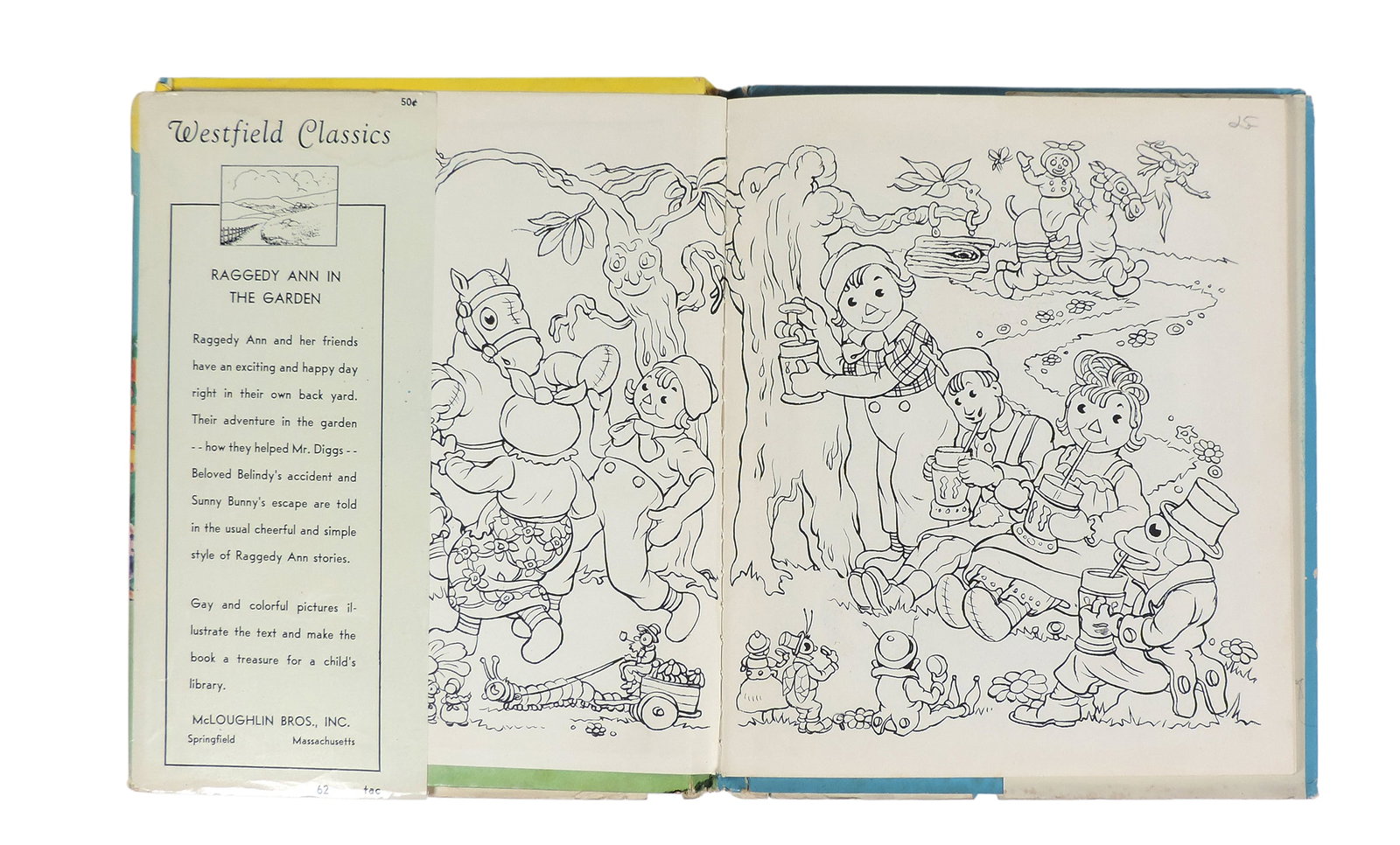 Children’s Book, Raggedy Ann In The Garden by Johnny Gruelle, McLoughlin Bros., Inc., Springfi - 3