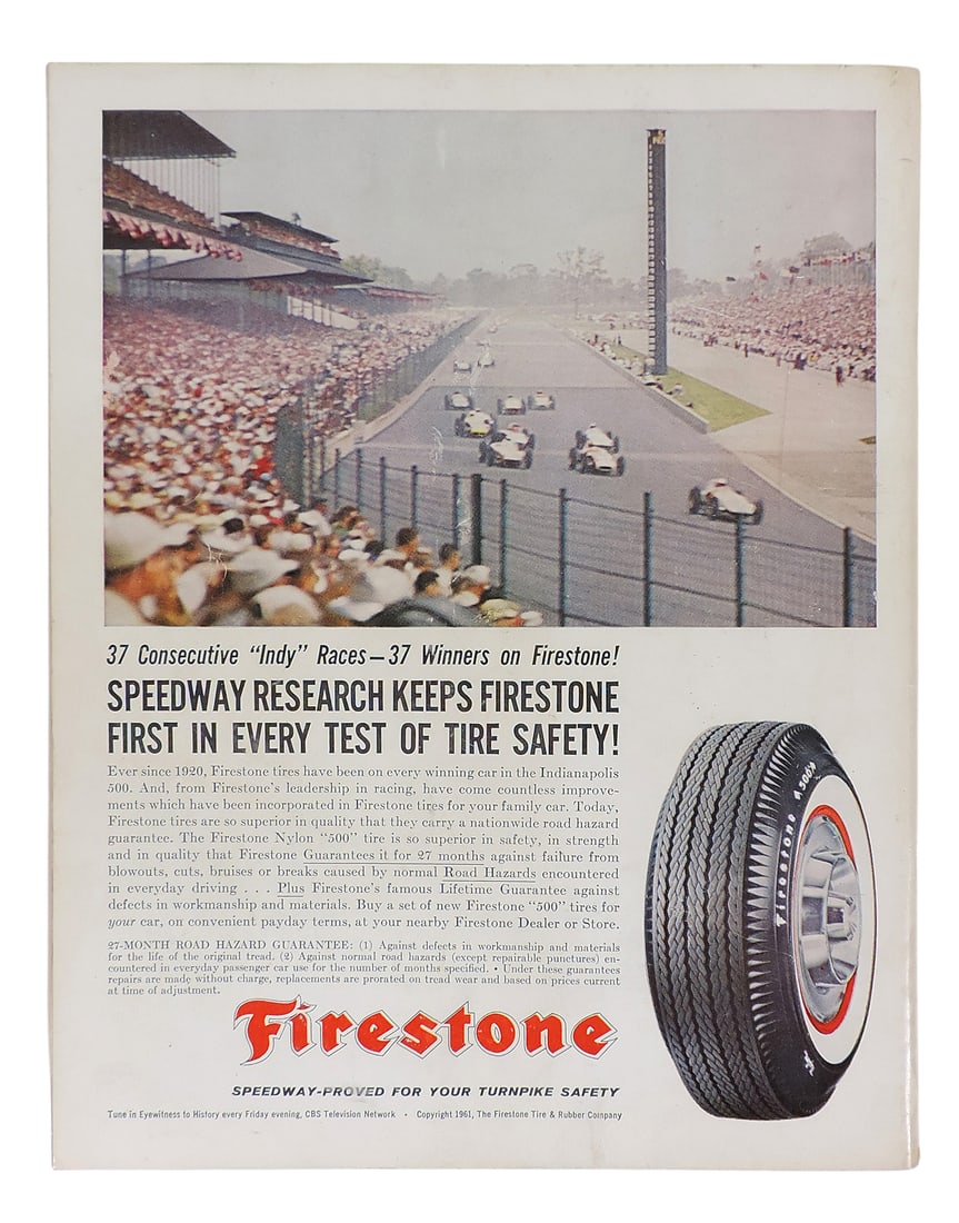 Indy 500 50th Anniversary Official Program from 1961, 112 pgs w/lots of ads, 10 pg promotional ma... - 4
