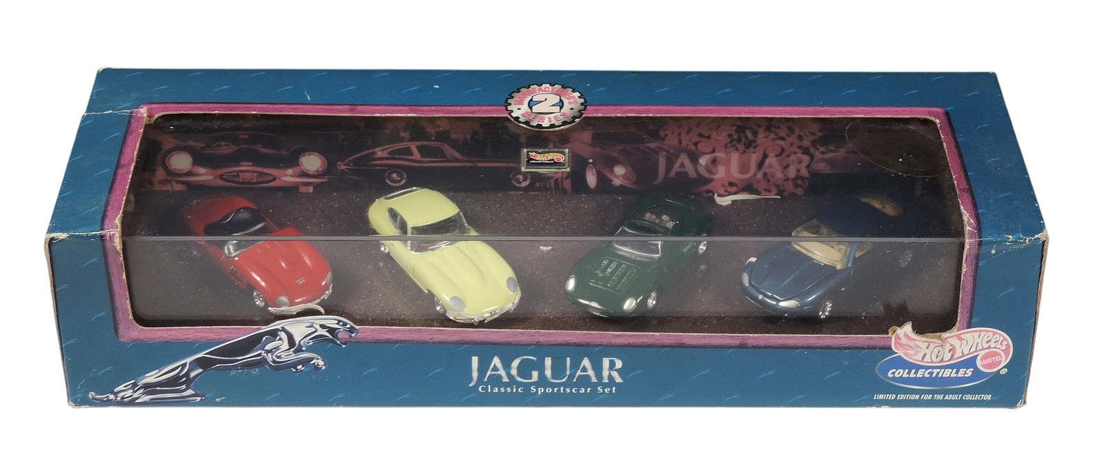 Hot Wheels, 1998 Manufacturer's 2 Series, Multi-Piece Vehicle From 1st Run Tool, Jaguar, Limite...: Hot Wheels, 1998 Manufacturer's 2 Series, Multi-Piece Vehicle From 1st Run Tool, Jaguar, Limited Edition, No. 22320, diecast/plastic w/orig packaging, NOS w/slight wear on packaging (enlarge photos fo