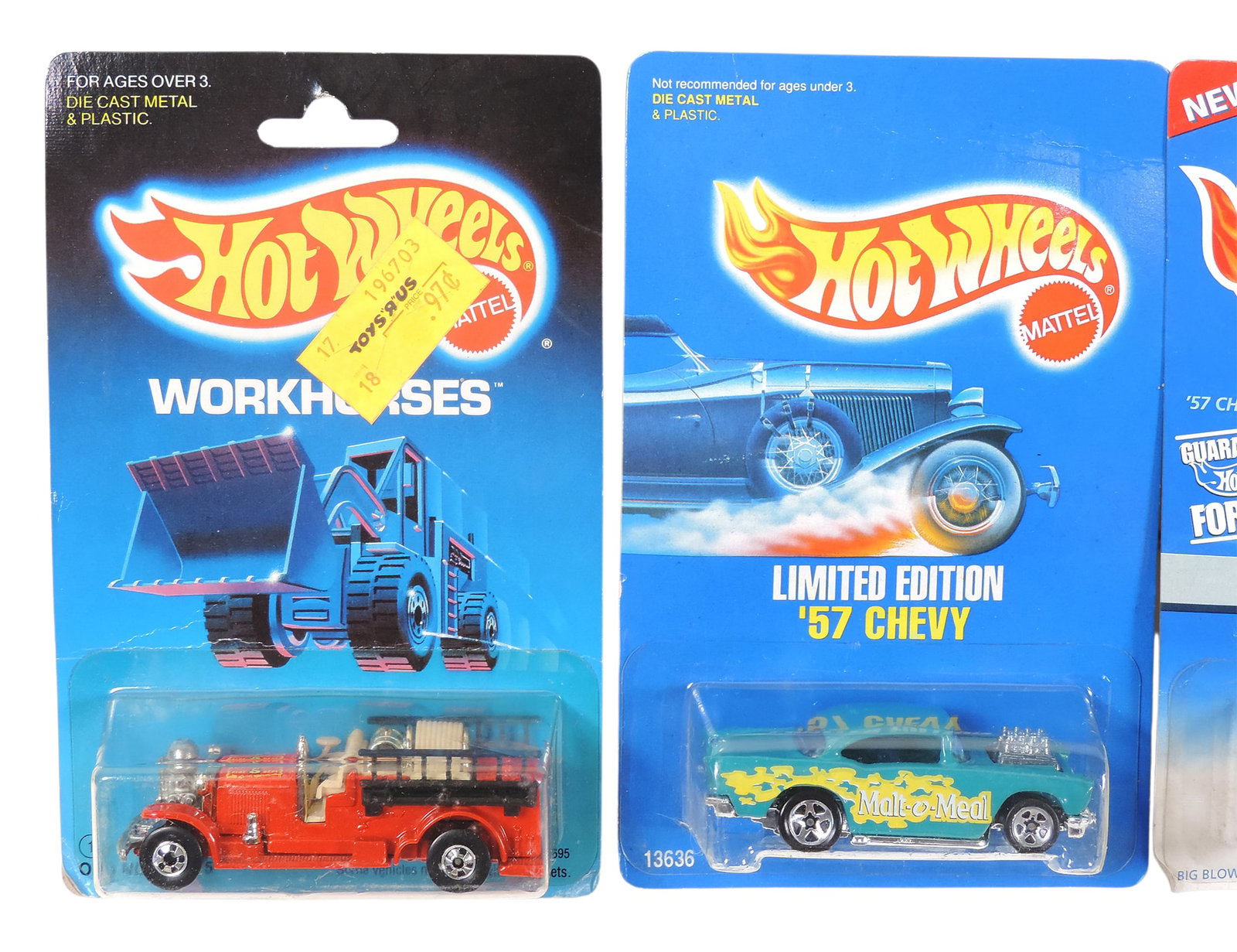 Hot Wheels (9), 1991 Jaguar XJ220, No. 3026, Collector No. 200, 1993 Limited Edition '57 Chevy,... - 2
