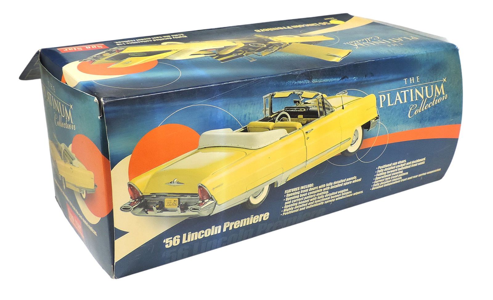 Toy Scale Model, 1956 Lincoln Premiere Model Car, The Platinum Collection, No. 4641, 1:18 scale, ... - 5