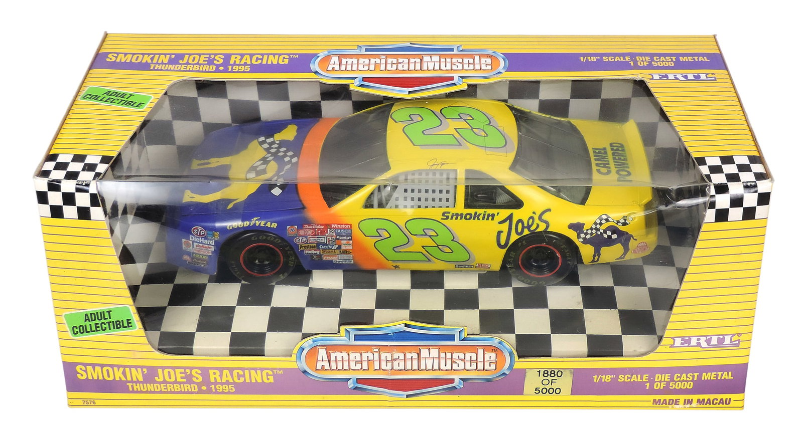 NASCAR American Muscle Adult Collectibles (2), Smokin' Joe's Racing Thunderbird 1995, No. 7576, 1... - 3