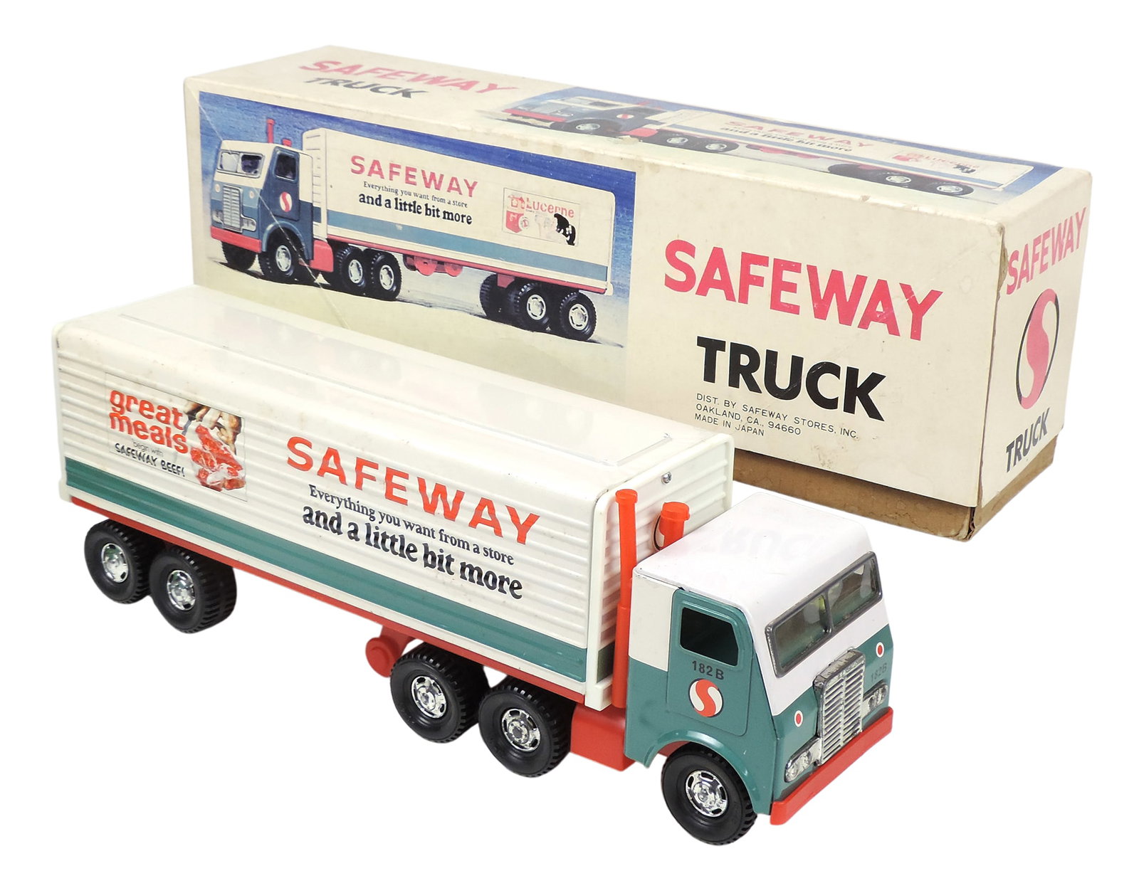 Toy Scale Model Safeway Truck, Dist. By Safeway Stores, Inc., made in Japan, pressed tin/plastic,... (1 of 2)