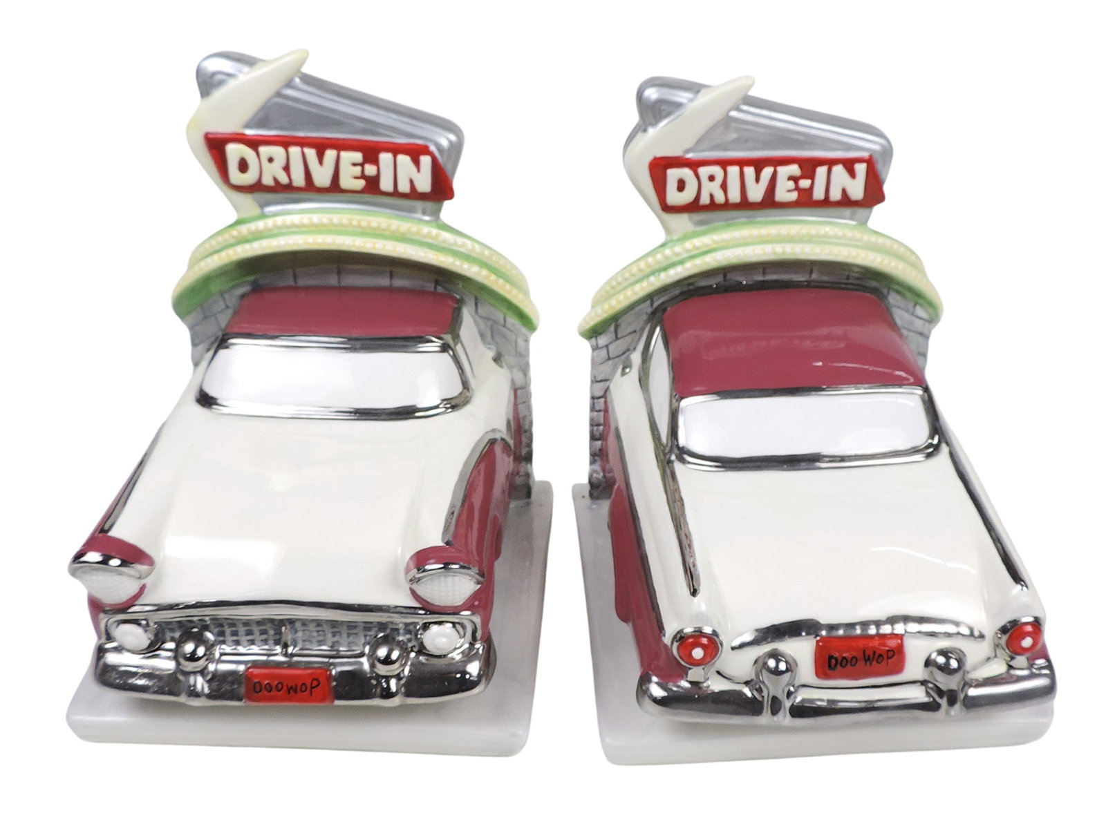 Russ Berrie Classic Car Drive-In Bookends, modeled after a 1955 Ford Crown Victoria, Russ Berrie ... - 3