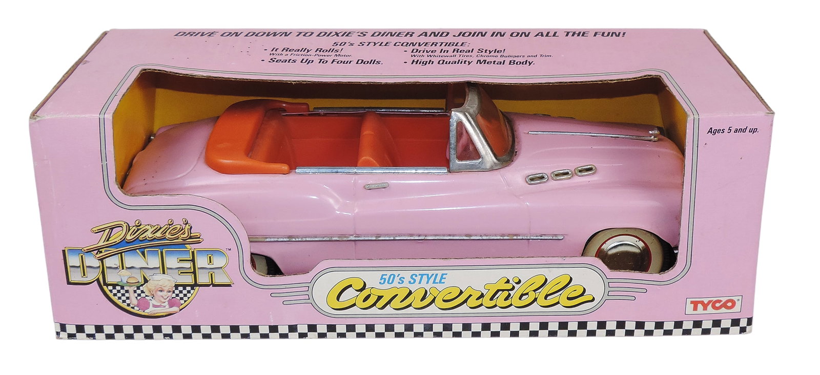 Dixie Diner, 50's Style Convertible, No. 1750, friction-powdered motor driven, 1989 Tyco Industri... (1 of 4)