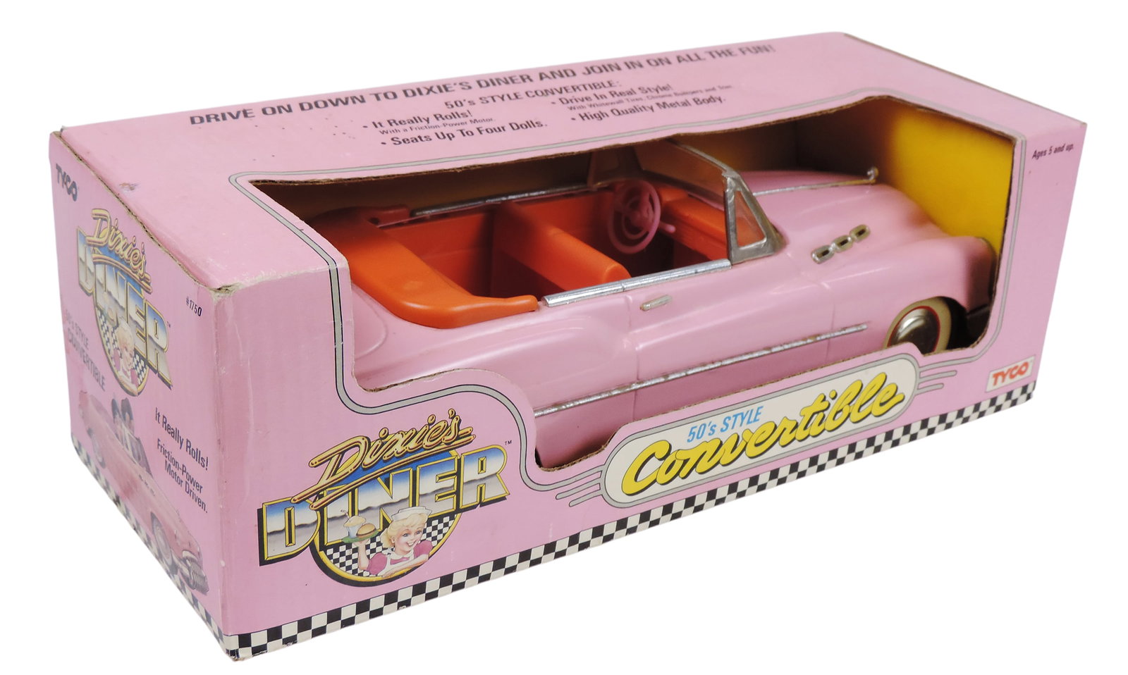 Dixie Diner, 50's Style Convertible, No. 1750, friction-powdered motor driven, 1989 Tyco Industri... - 2