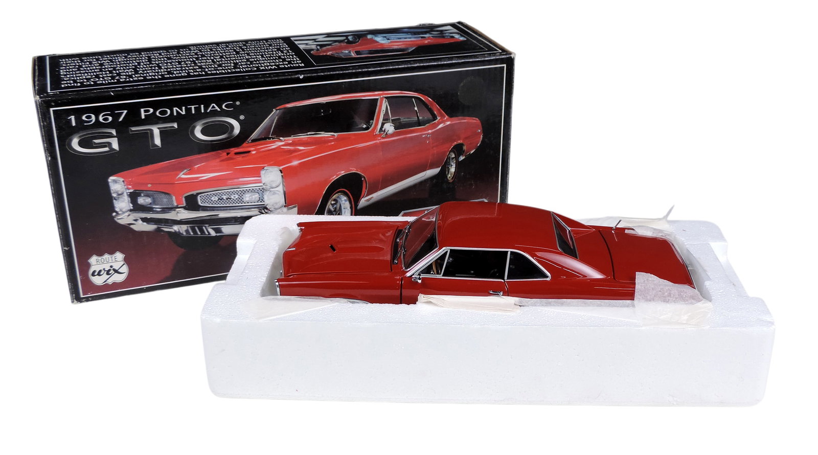 Toy Scale Model, 1967 Pontiac GTO Special Edition Route WIX Collectible, No. 99167, 2008 Icons, I...: Toy Scale Model, 1967 Pontiac GTO Special Edition Route WIX Collectible, No. 99167, 2008 Icons, Inc., Lowe's Motors Speedway, 1:24 scale, diecast, made in China, NOS w/age-related wear to packaging (e