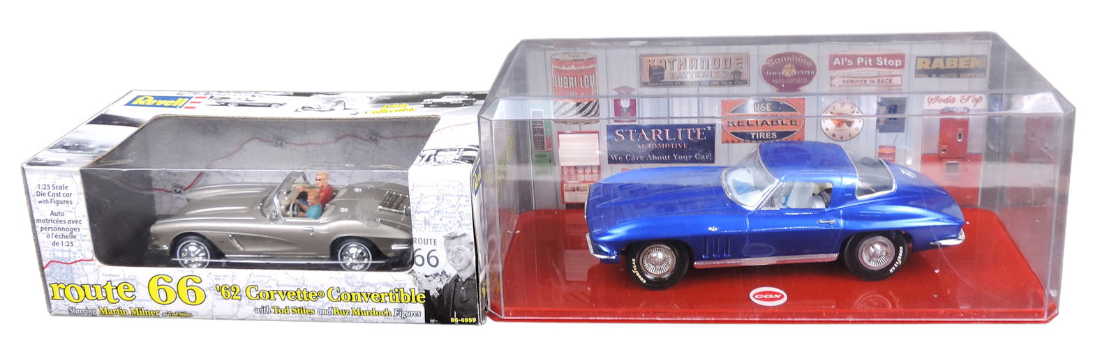 Toy Scale Models (2), Route 66 '62 Corvette Convertible w/Tod Stiles & Buz Murdoch Figures, No. 8... (1 of 3)