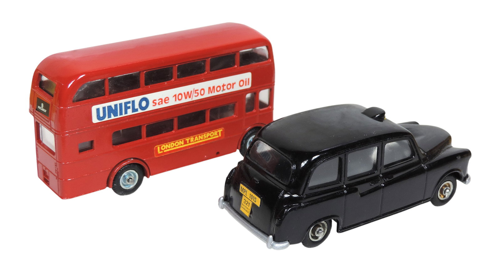 Toy Scale Models (2), Budgie Toys, London Taxi Cab, No. 101, Routemaster Bus, No. 236, Made in En... - 3