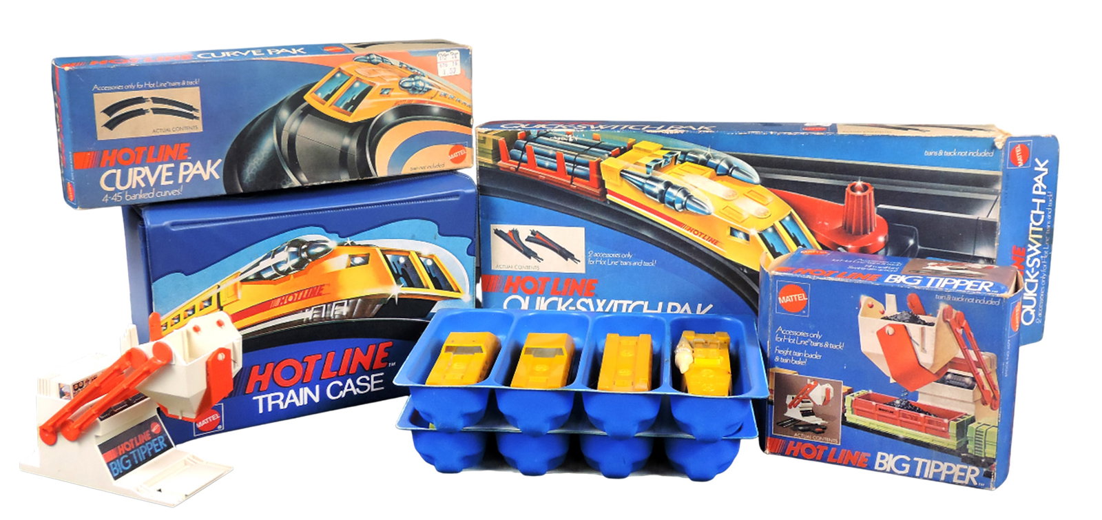 Mattel Hotline Accessories (4), Curve Pak, No. 6576, Big Tipper, No. 6579, Quick-Switch Pak, No. ... (1 of 2)