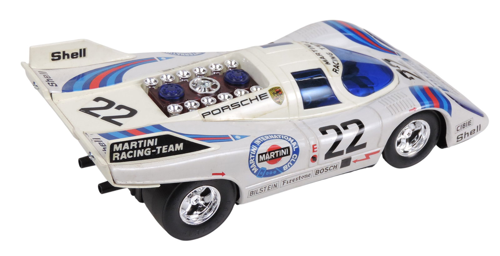 Toy Scale Model, Sears Porsche 917K Battery Operated Non-Fall: Bump and Go, pressed steel/plastic... - 2