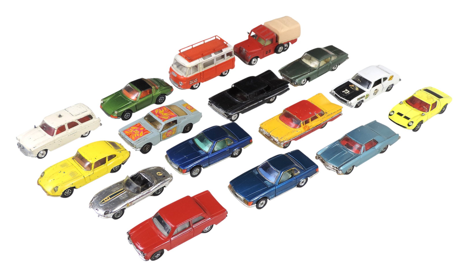 Gorgi Toy Scale Models (16), Gorgi Toys, includes Land Rover, Mercedes-Benz 350 SL, Lamborghini M... - 2