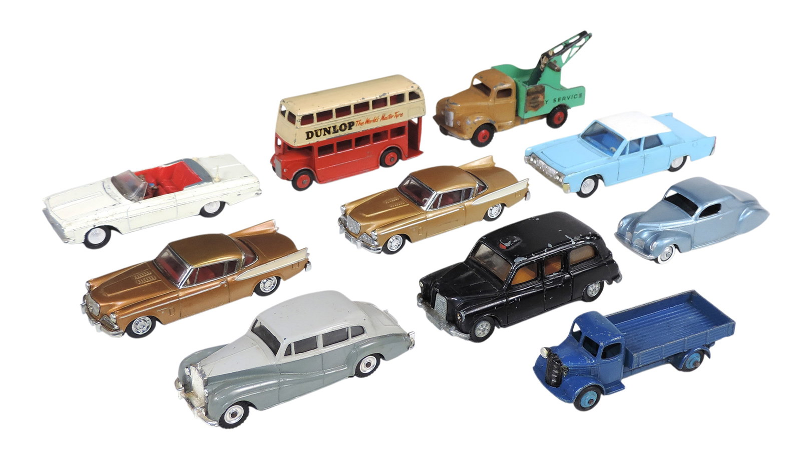 Toy Scale Models (10), Dinky Toys, includes No. 150 Rolls-Royce Silver Wraith, PROV.PAT.NOS 1026/59 (1 of 1)