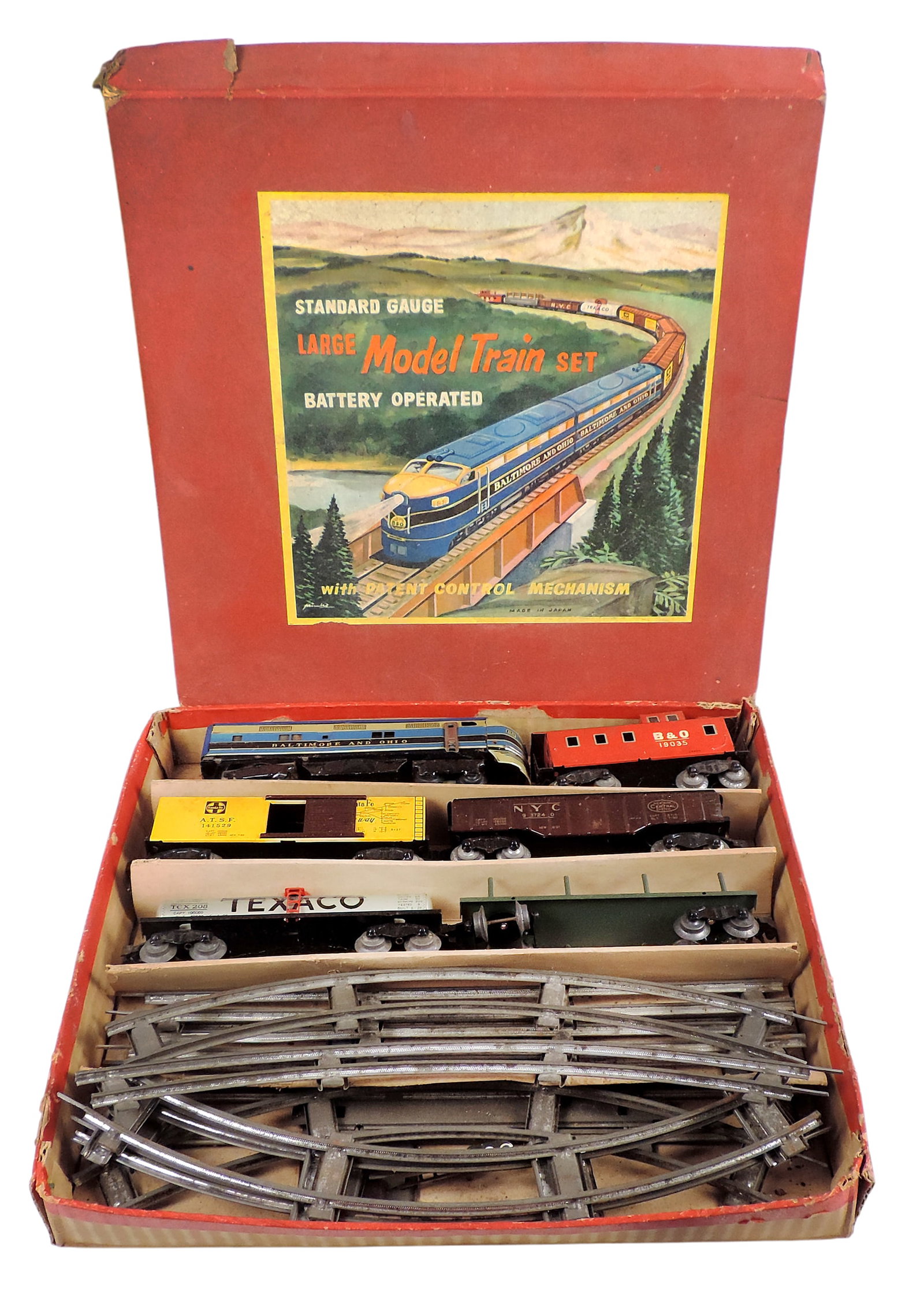 Toy Model Train Set, Baltimore & Ohio, standard gauge, battery operated (untested), patent contro... (1 of 2)