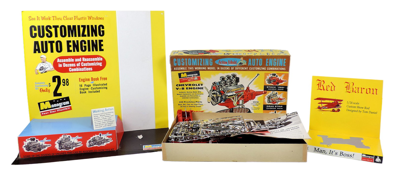Monogram Toy Scale Model Kits & Displays (4), Chevrolet V-8 Engine, Plastikit Action Model PE62-2... (1 of 6)