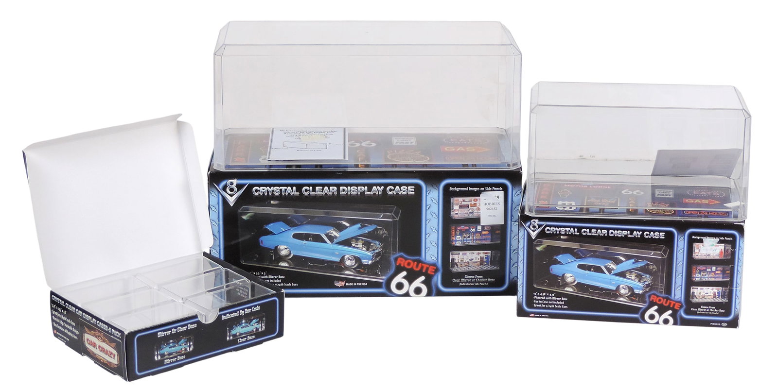 Crystal Clear Display Cases (3), Pioneer, plastic, made in USA, NOS, up to H 5.75 x W 13.5 x D 6 ...: Crystal Clear Display Cases (3), Pioneer, plastic, made in USA, NOS, up to H 5.75 x W 13.5 x D 6 in.