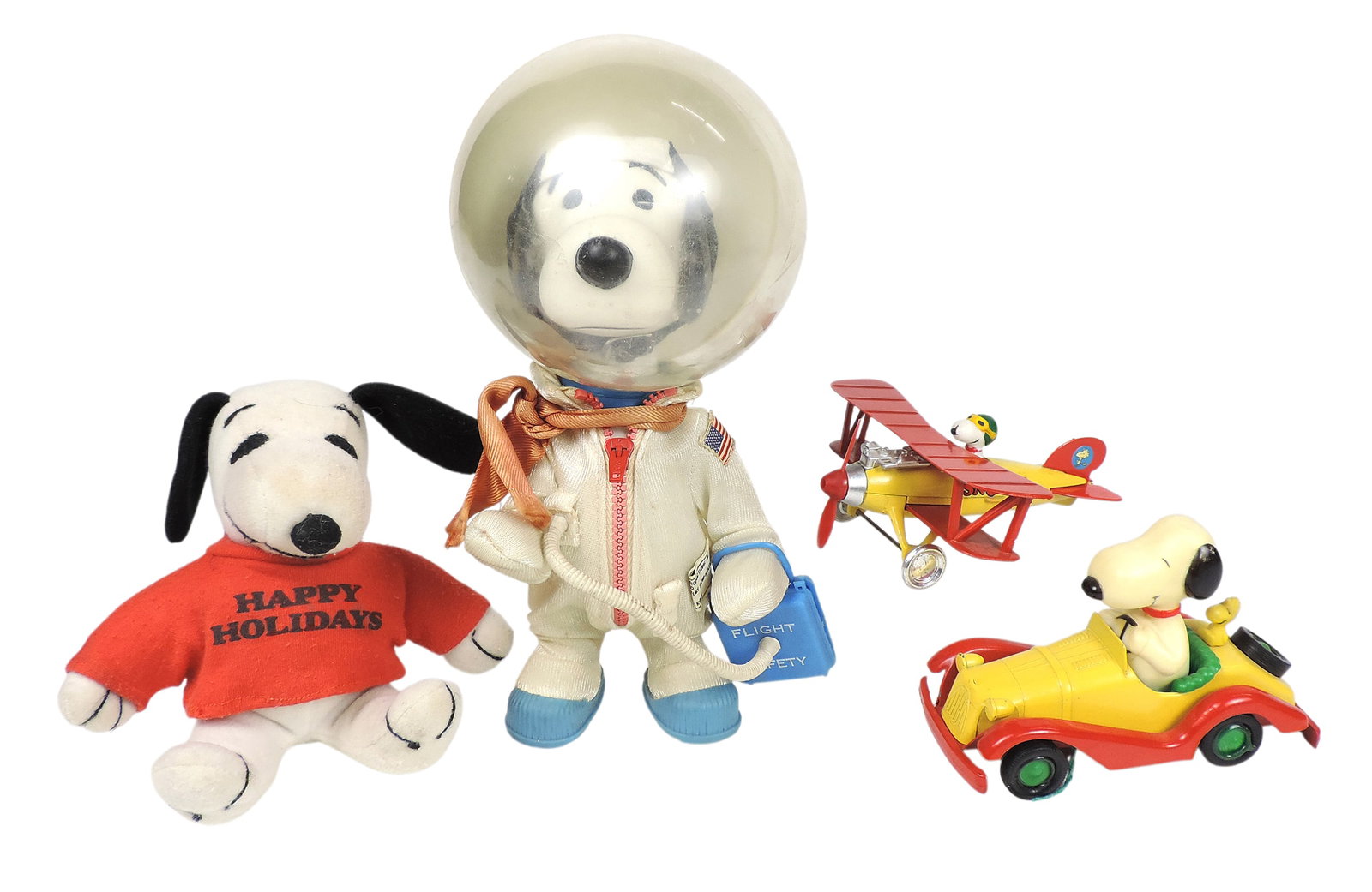 Snoopy Items (4), Snoopy Astronaut Doll, Determined Productions, Inc., Happy Holidays plush Snoopy, (1 of 1)