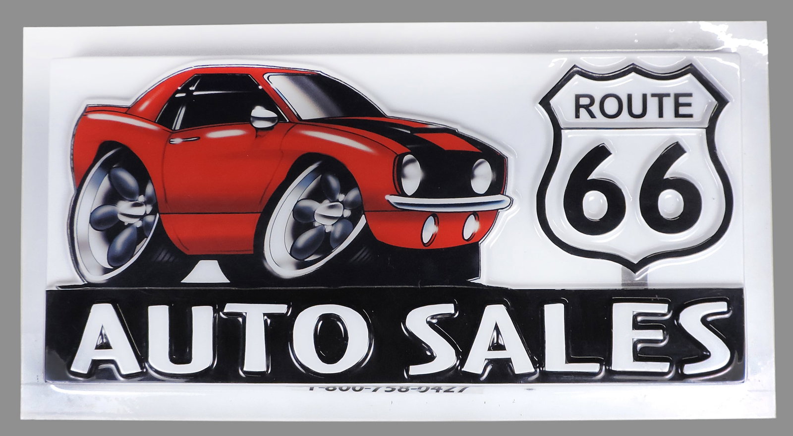 Auto Sales Route 66 Sign/Light Cover, molded plastic/acrylic w/Sign Express sticker, Exc cond w/n... (1 of 1)