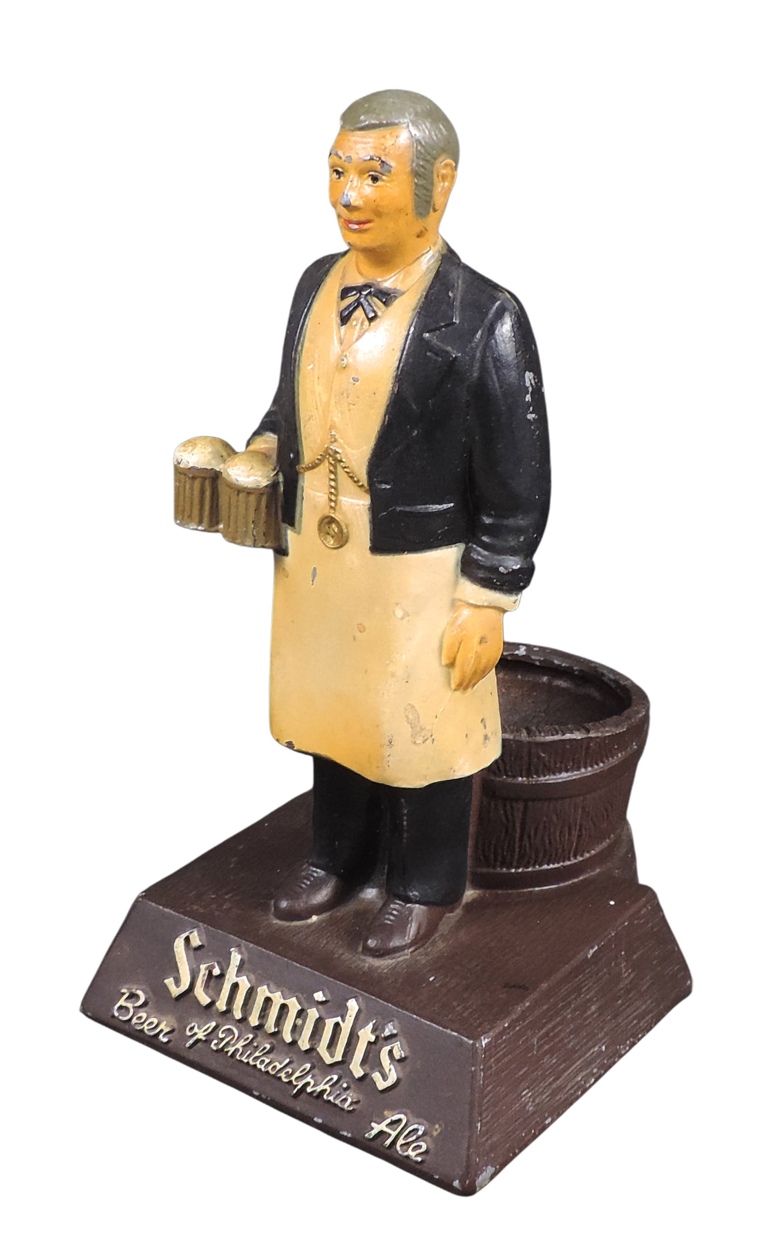 Schmidt's Beer of Philadelphia Bartender Bar Caddy, metal, c. mid 1900s, VG cond w/age-related wear: Schmidt's Beer of Philadelphia Bartender Bar Caddy, metal, c. mid 1900s, VG cond w/age-related wear (enlarge photos for details), up to H 8.5 x W 4.25 x D 4.75 in.
