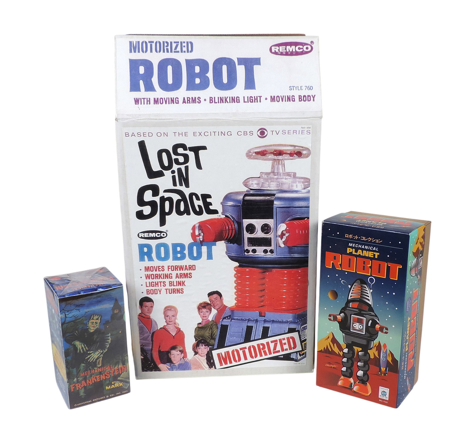 Lost In Space, Planet Robot & Frankenstein Empty Boxes, Frankenstein has plastic covering, Lost i... (1 of 4)