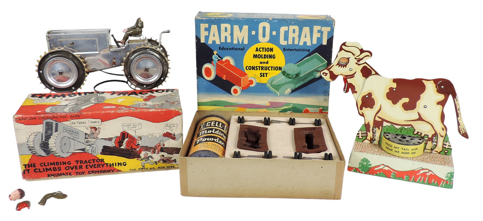 Animated Toy Company Climbing Tractor, made in USA, Farm-O-Craft Action Molding & Construction Set, (1 of 4)