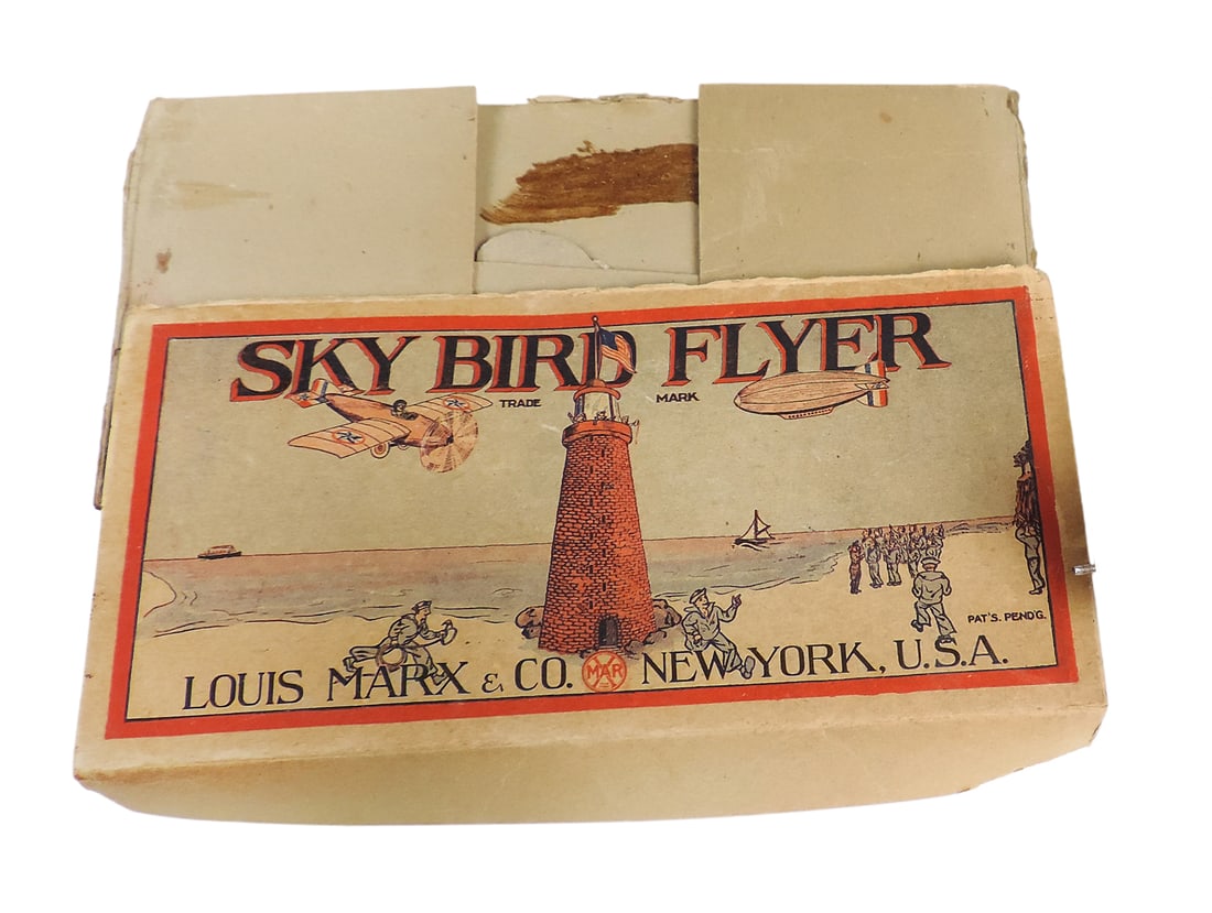 Mechanical Toys & Replacement Parts (5), all litho on tin, Unique Art Mfg. Co., Inc., Sky Ranger,... - 3