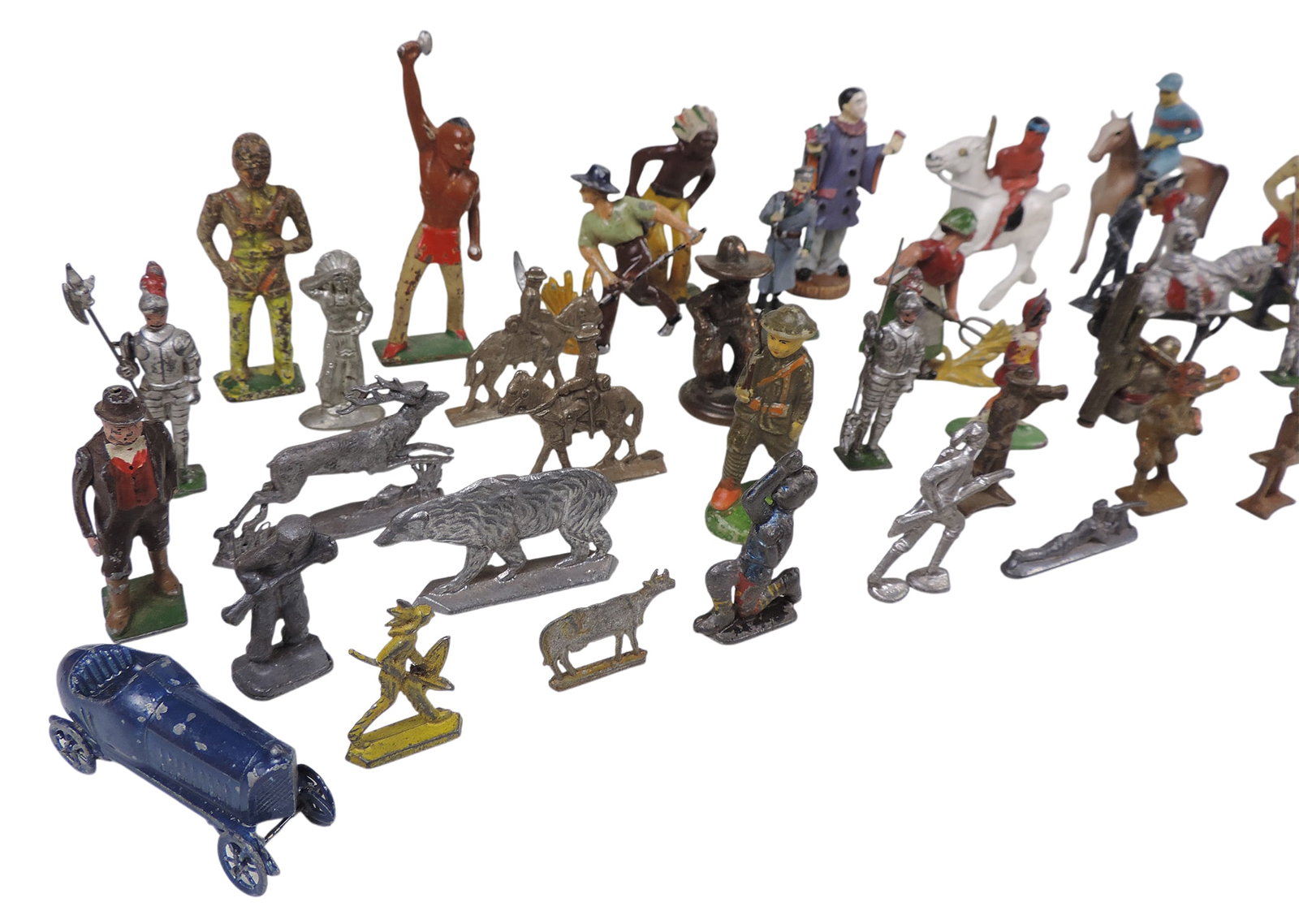 Toy Figures (40+), includes Native American, Military, Knights, Jockey, Clown, Cowboy, Animals, s... - 2