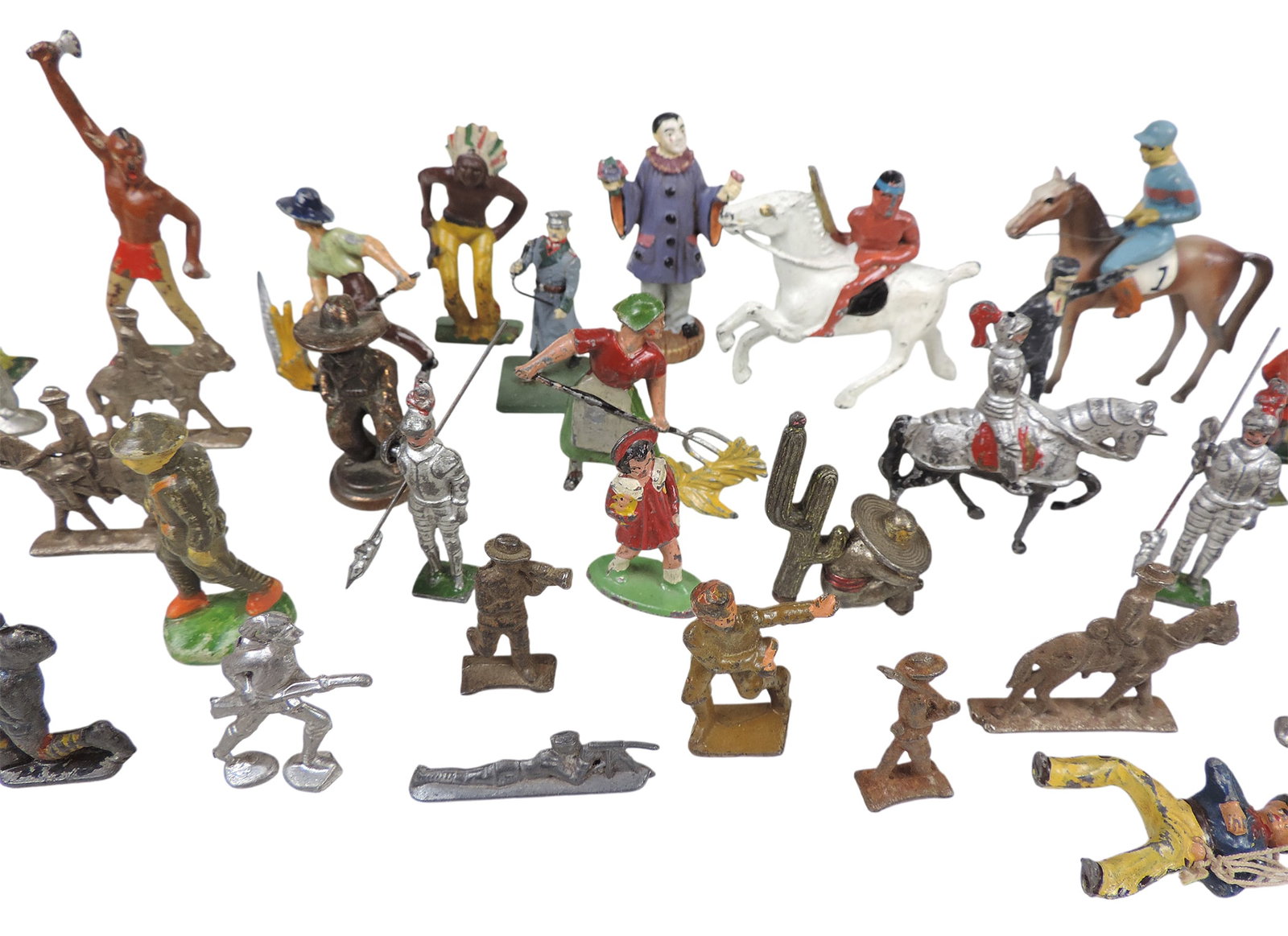 Toy Figures (40+), includes Native American, Military, Knights, Jockey, Clown, Cowboy, Animals, s... - 3
