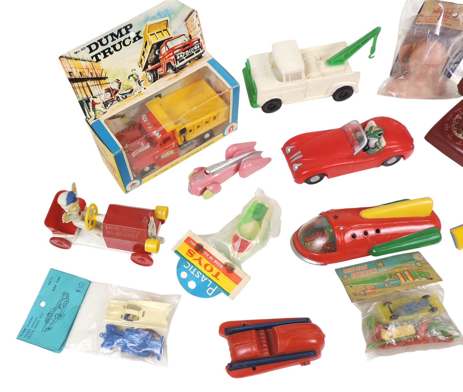 Toys (14), includes Space Explorer Rocket, friction-powered, Gilmark Toys, X-41 Rocket Car, Speed... - 2