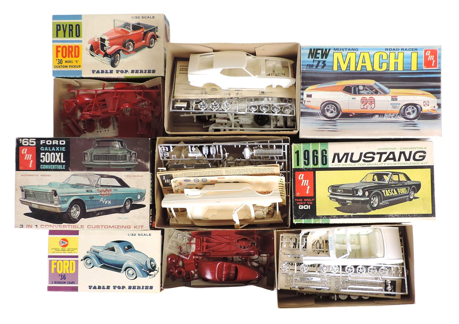 Toy Scale Model Kits (10), includes 1965 Galzie 500XL Convertible, 1966 Mustang Hardtop Convertib... - 3