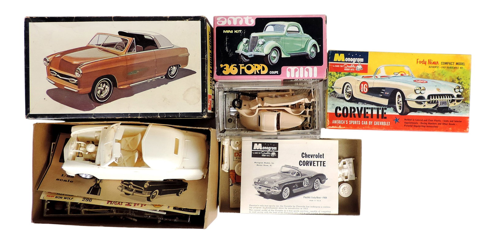 Toy Scale Model Kits (10), includes 1965 Galzie 500XL Convertible, 1966 Mustang Hardtop Convertib... - 4