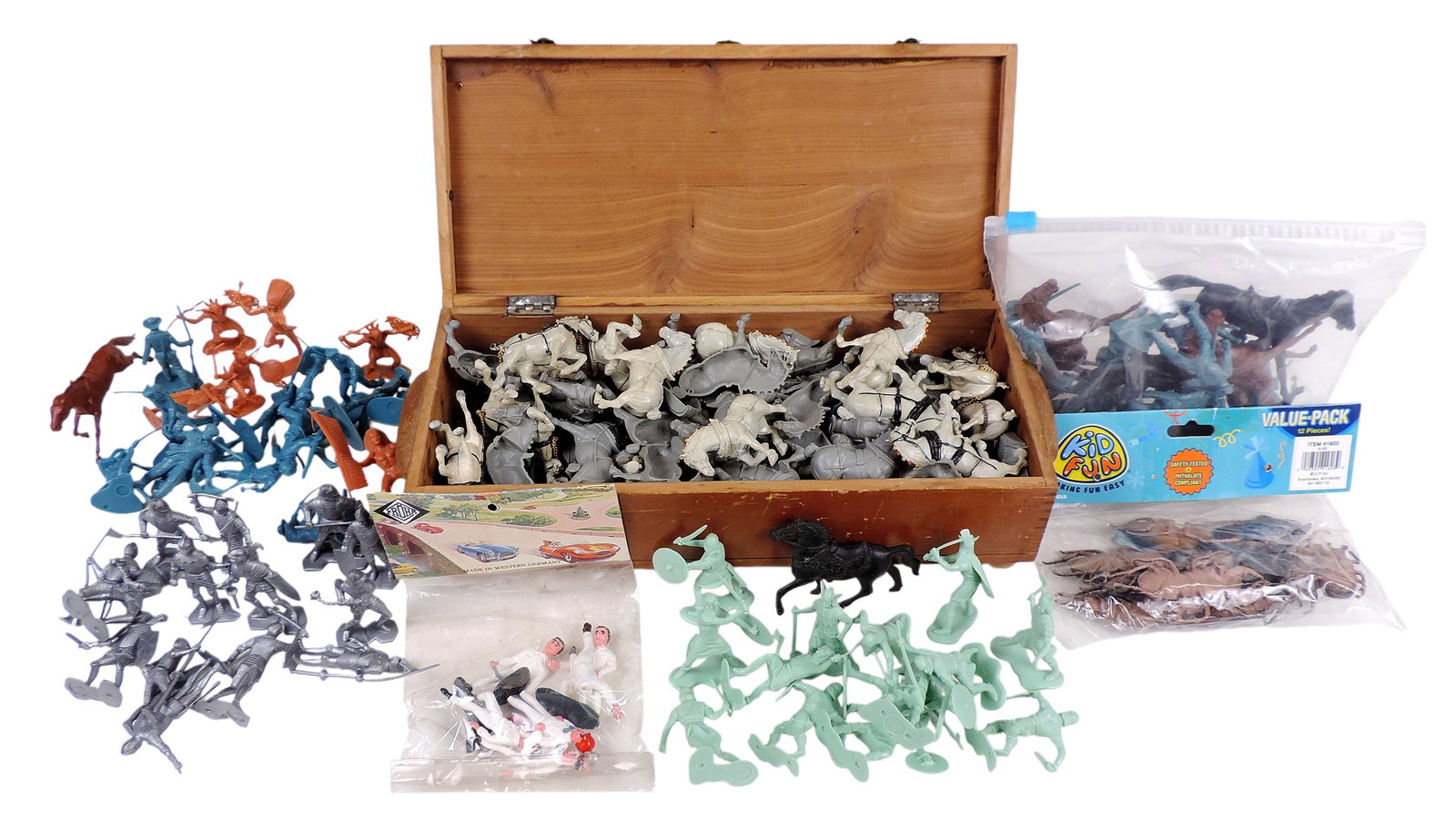 Toy Plastic Figures, includes Beetles, Soldiers, Horses, Native Americans, Vikings, Medieval Knig... (1 of 3)
