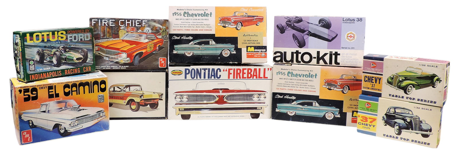 Toy Scale Model Kits (10), includes Fire Chief, Ford Lotus, 1937 Chevy, 1957 Chevrolet H.T. The G... (1 of 5)