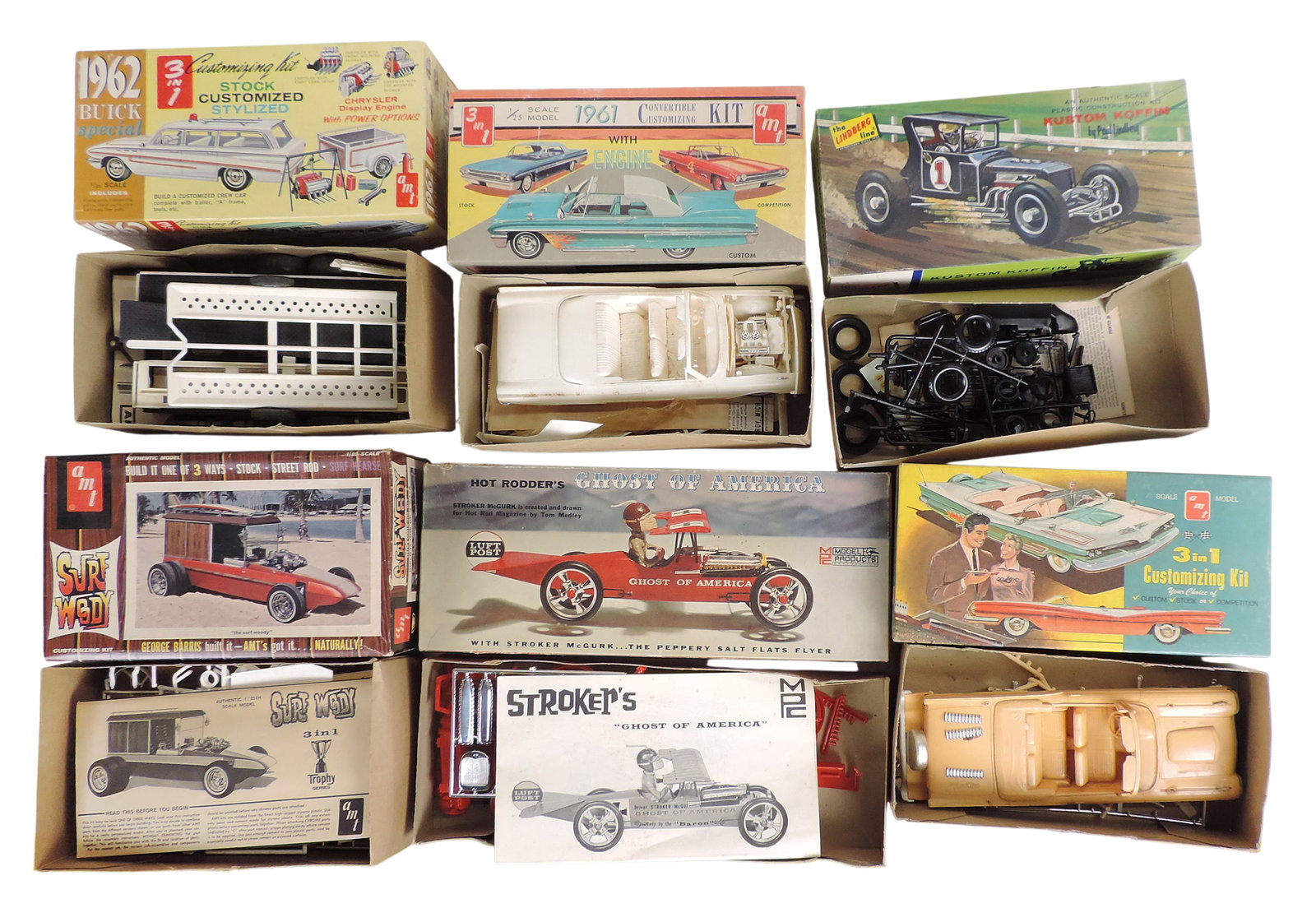 Toy Scale Model Kits (11), includes Kustom Koffin, 1940 Willys Coupe, Horse Hide Hauler, Styline ... - 3
