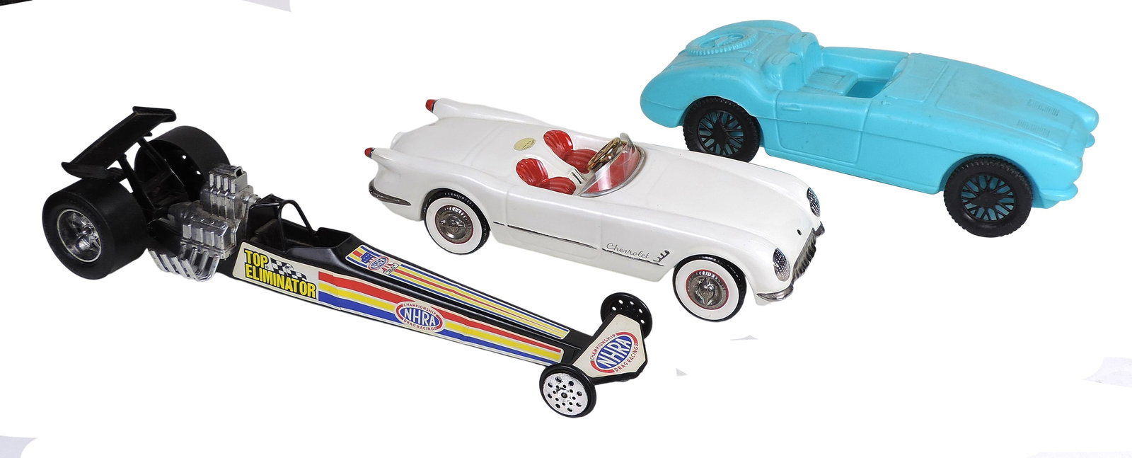 Toy Scale Models, Decanter, Kit (4) includes Famous Firsts 1953 Corvette, hand painted in Italy, ... - 2