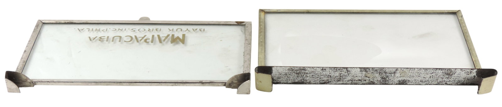 Cigar Box Glass Display Lids (2), Havana Ribbon It's Ripe Tobacco! 2 for 15¢, The Brunhoff Mfg. - 2
