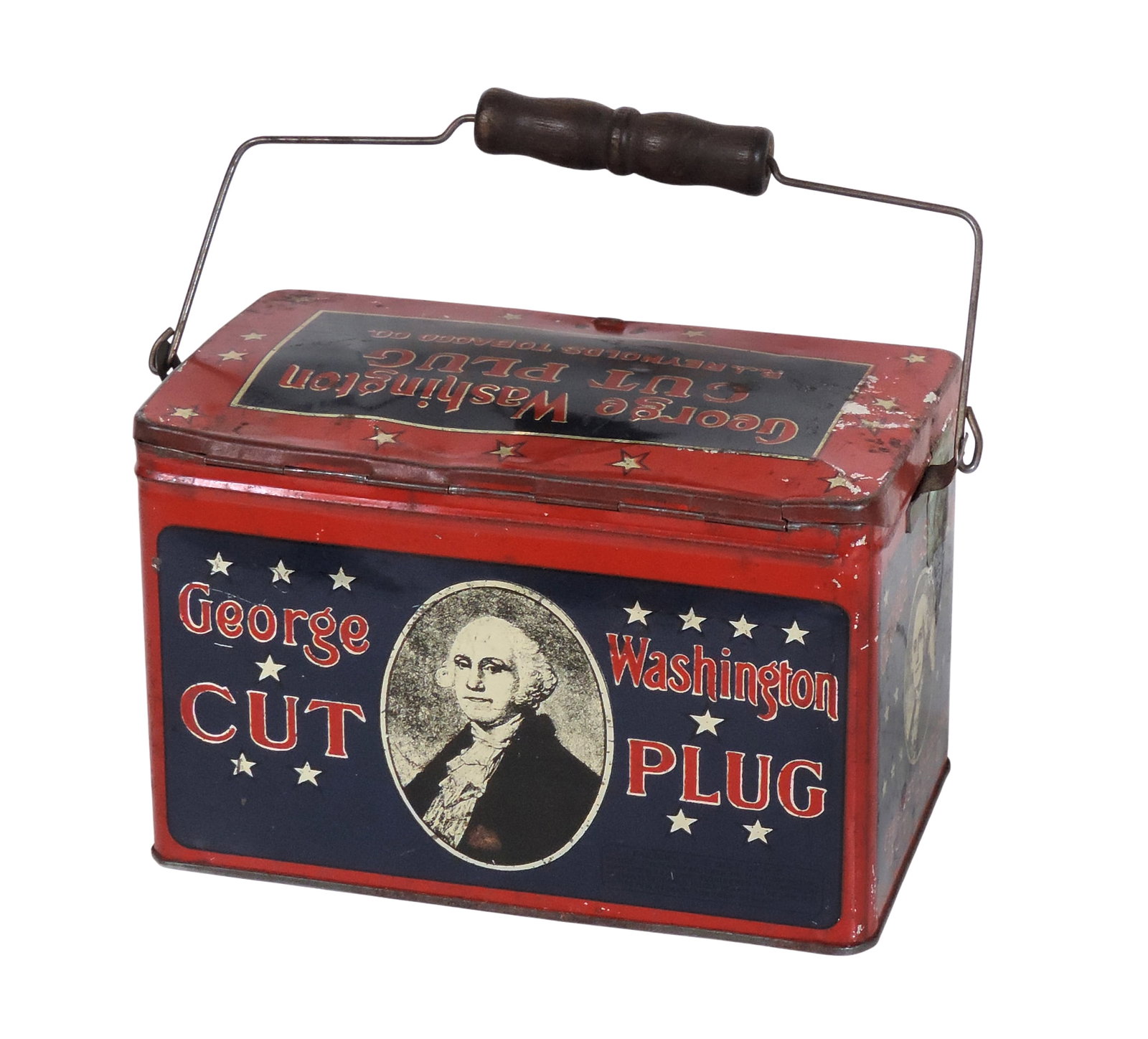 George Washington Cut Plug Tobacco Tin Canister, Mfg only by R.J. Reynolds Tobacco Co., Winston, ... - 2