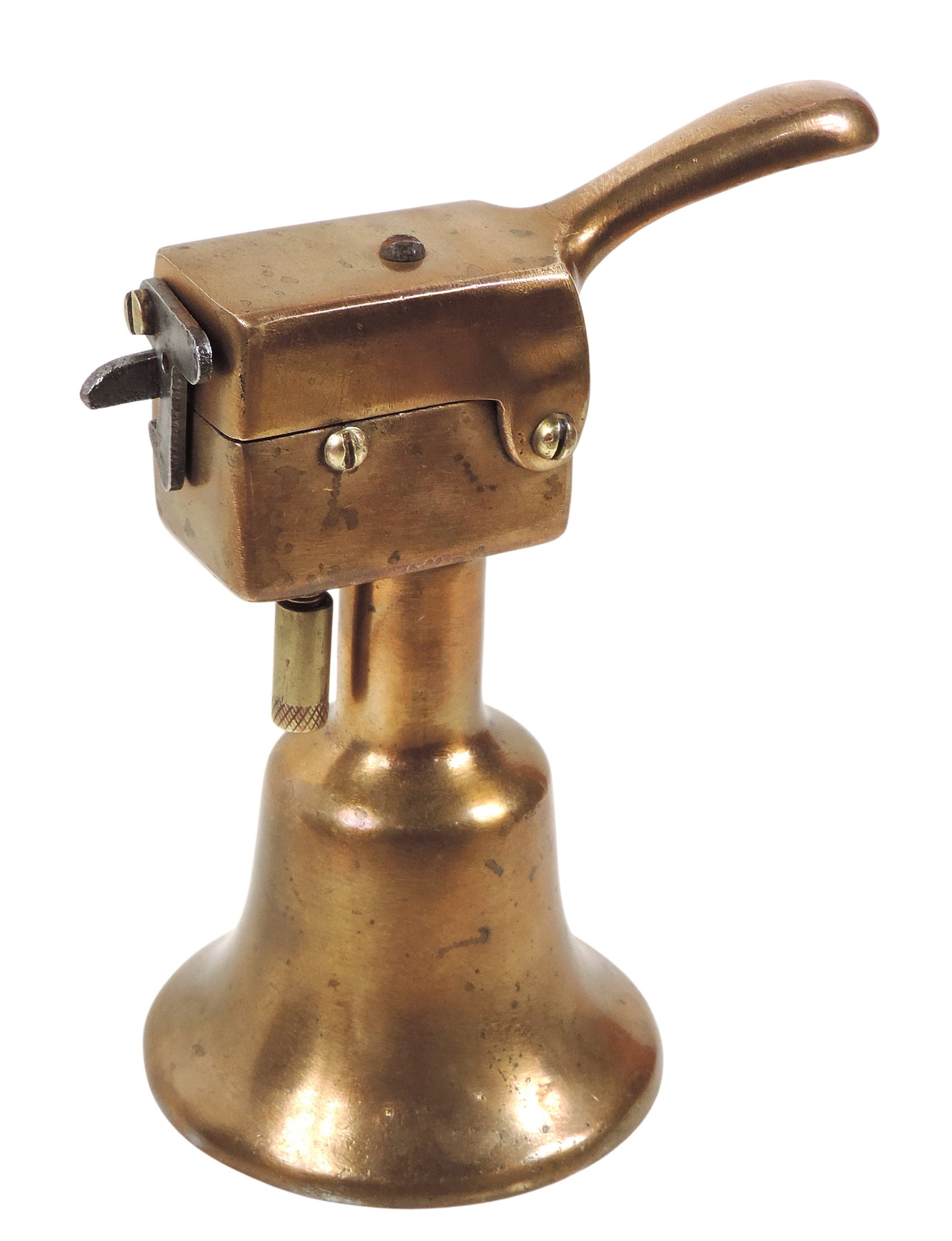 Guinco Bell Lighter, mfgd by the S.E. Guinn Mfg. Co., a heavy brass bell-shaped base designed to ... (1 of 2)
