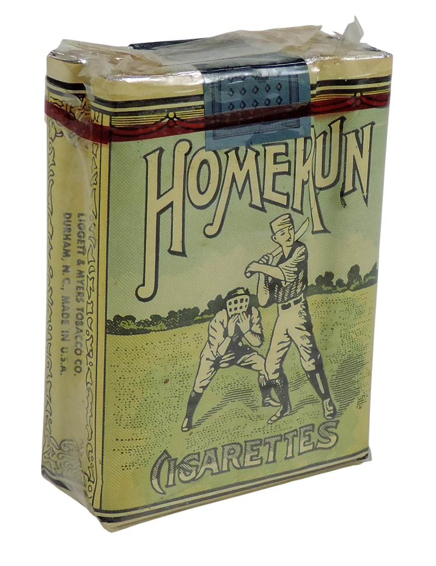Very Rare Baseball Homerun Cigarette Pack, unopened full pack w/tax stamp & cello wrap, Baseball ... - 2
