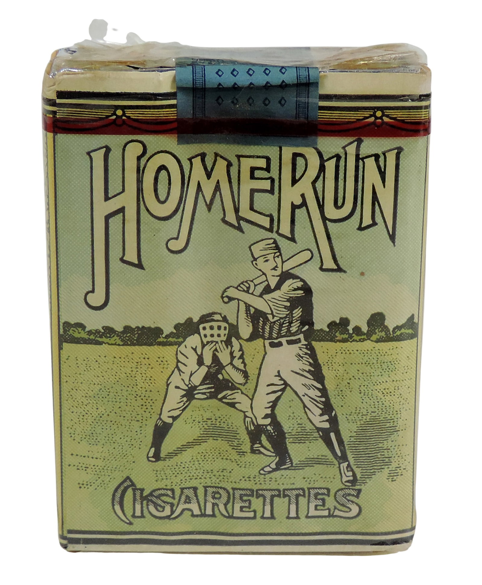Very Rare Baseball Homerun Cigarette Pack, unopened full pack w/tax stamp & cello wrap, Baseball ... - 3