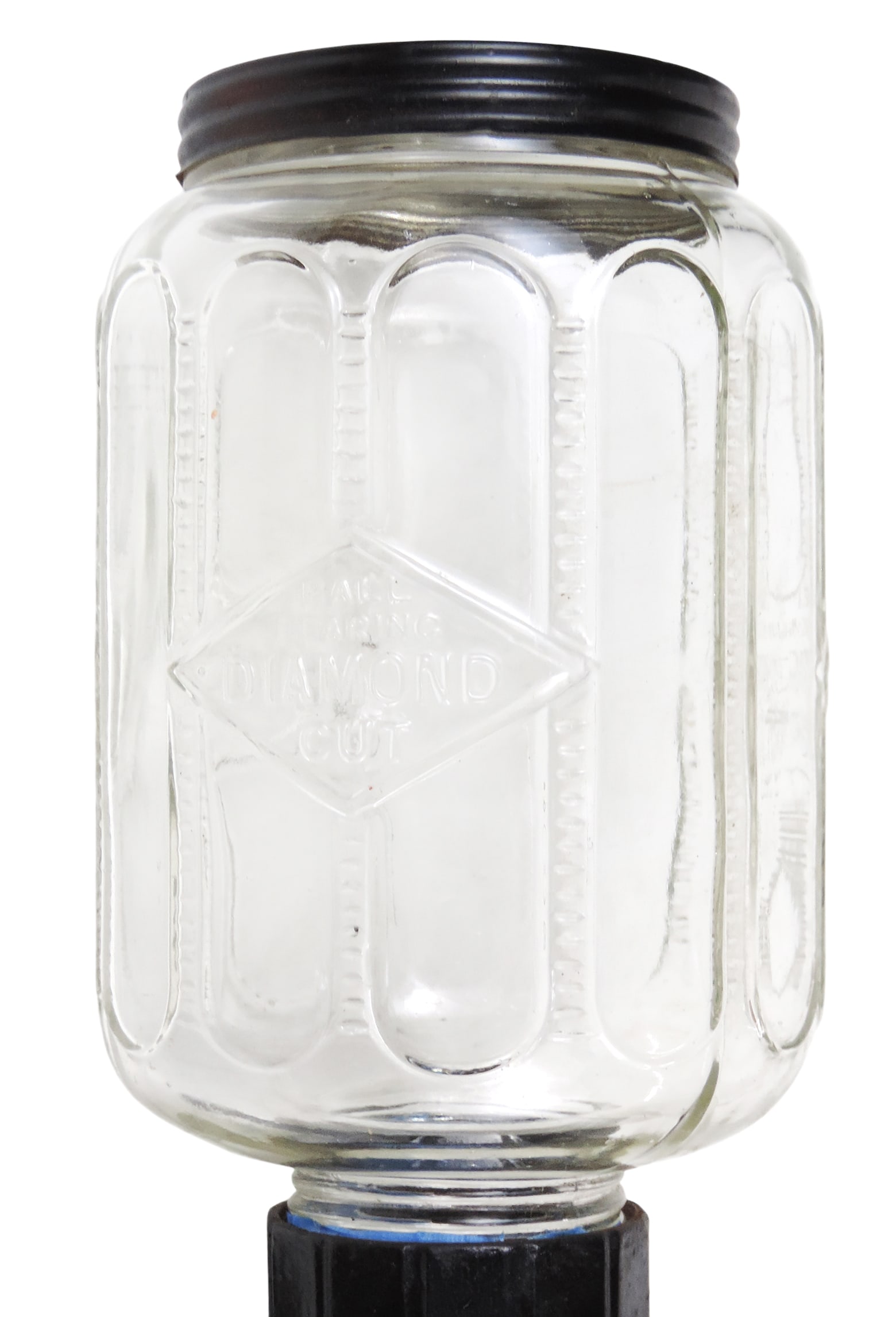 Jewel Ball Bearing Diamond Cut Coffee Grinder, embossed glass, Freidag Mfg. Co., Freeport, Ill. e... - 3
