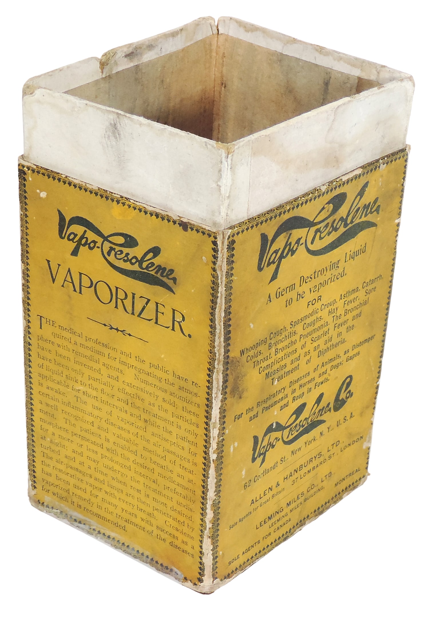 Vapo-Cresolene Vaporizer, Allen & Hanburys, Ltd, Sole Agents for Great Britain-London & Leeming M... - 3