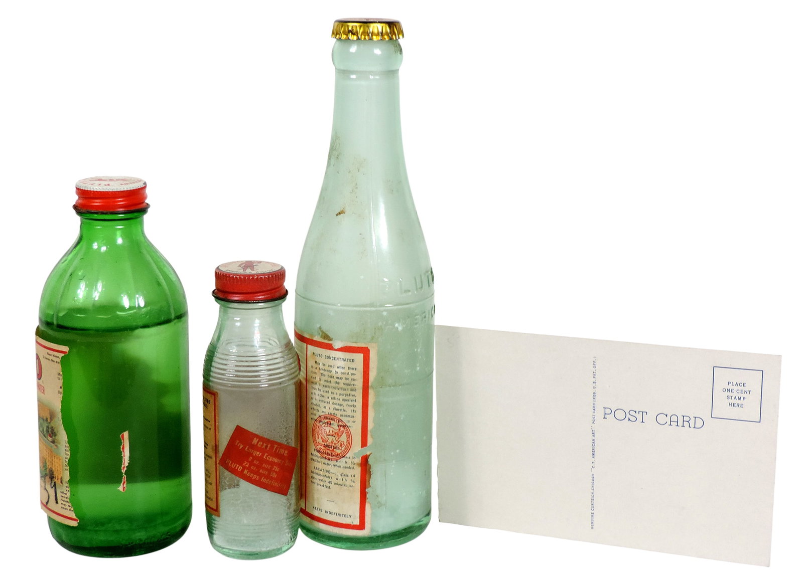 Pluto Water & Postcard (4), Bottled at the Springs and controlled exclusively by French Lick Spri... - 2