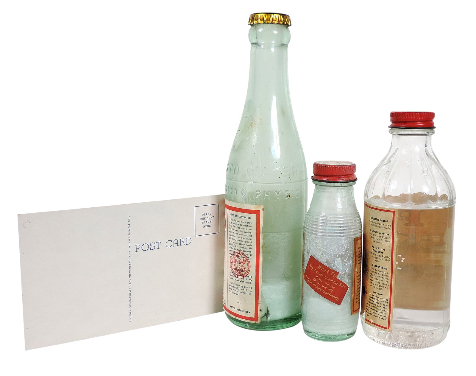 Pluto Water & Postcard (4), Bottled at the Springs and controlled exclusively by French Lick Spri... - 2