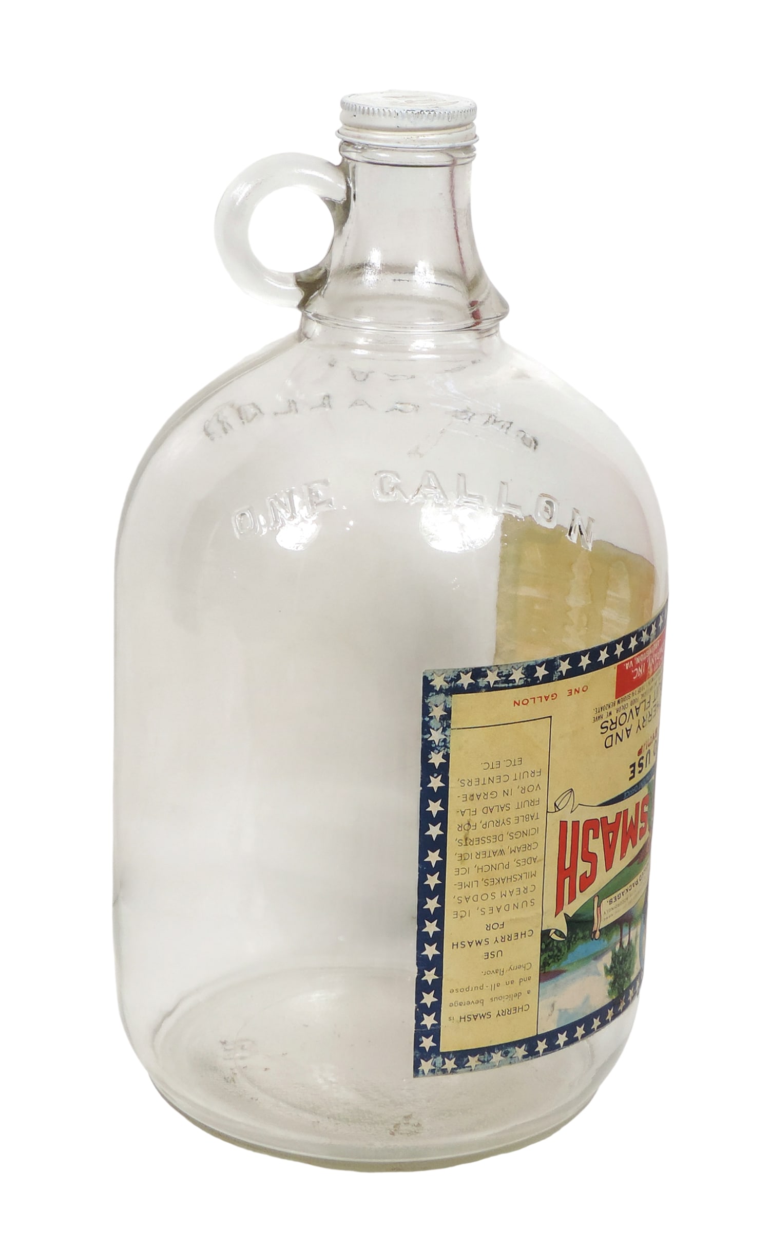 Fowler's Cherry Smash Glass Jug & Grape Ola Syrup Dispenser Base, one gallon glass jug w/Exc orig - 3