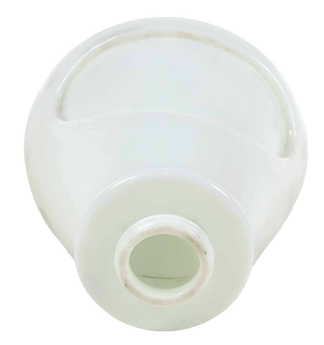 Hires Root Beer Soda Fountain Syrup Dispenser Globe, heavy white milk glass, missing orig paper l... - 3