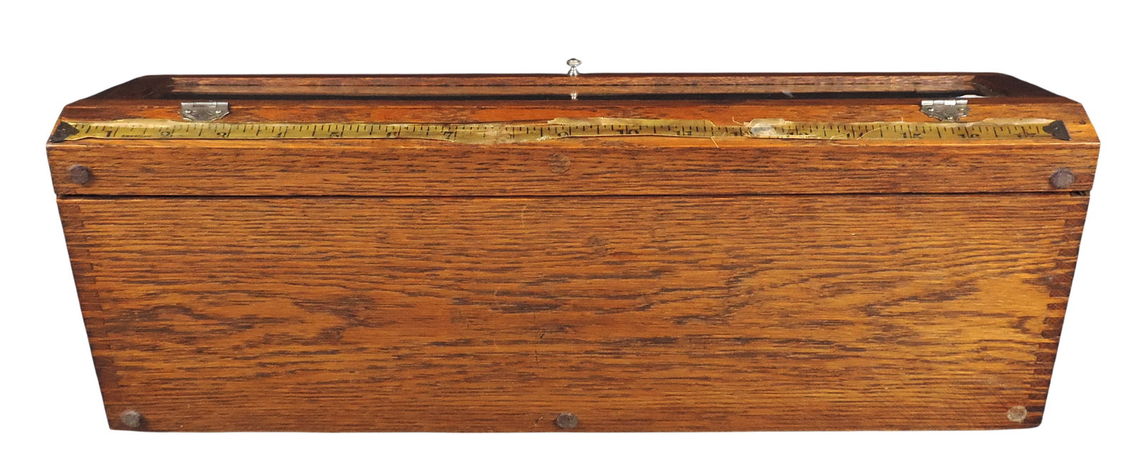 Clark's O.N.T. Spool Cotton Display Cabinet, oak w/dovetailed corners, glass-paneled slanted top ... - 3