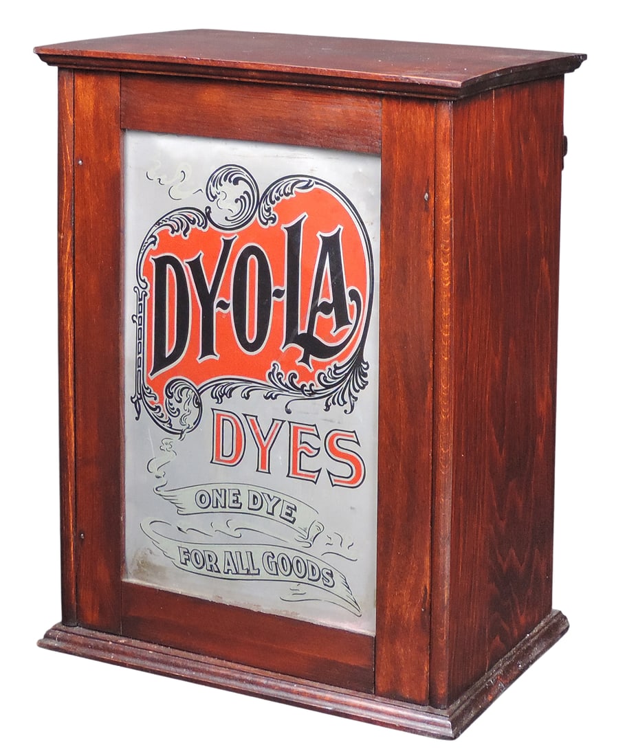 Dy-O-La Dyes Country Store Cabinet, mfgd by the Johnson-Richardson Co.- Burlington, Vermont, Sole... - 2
